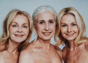 3 older women smiling at the camera